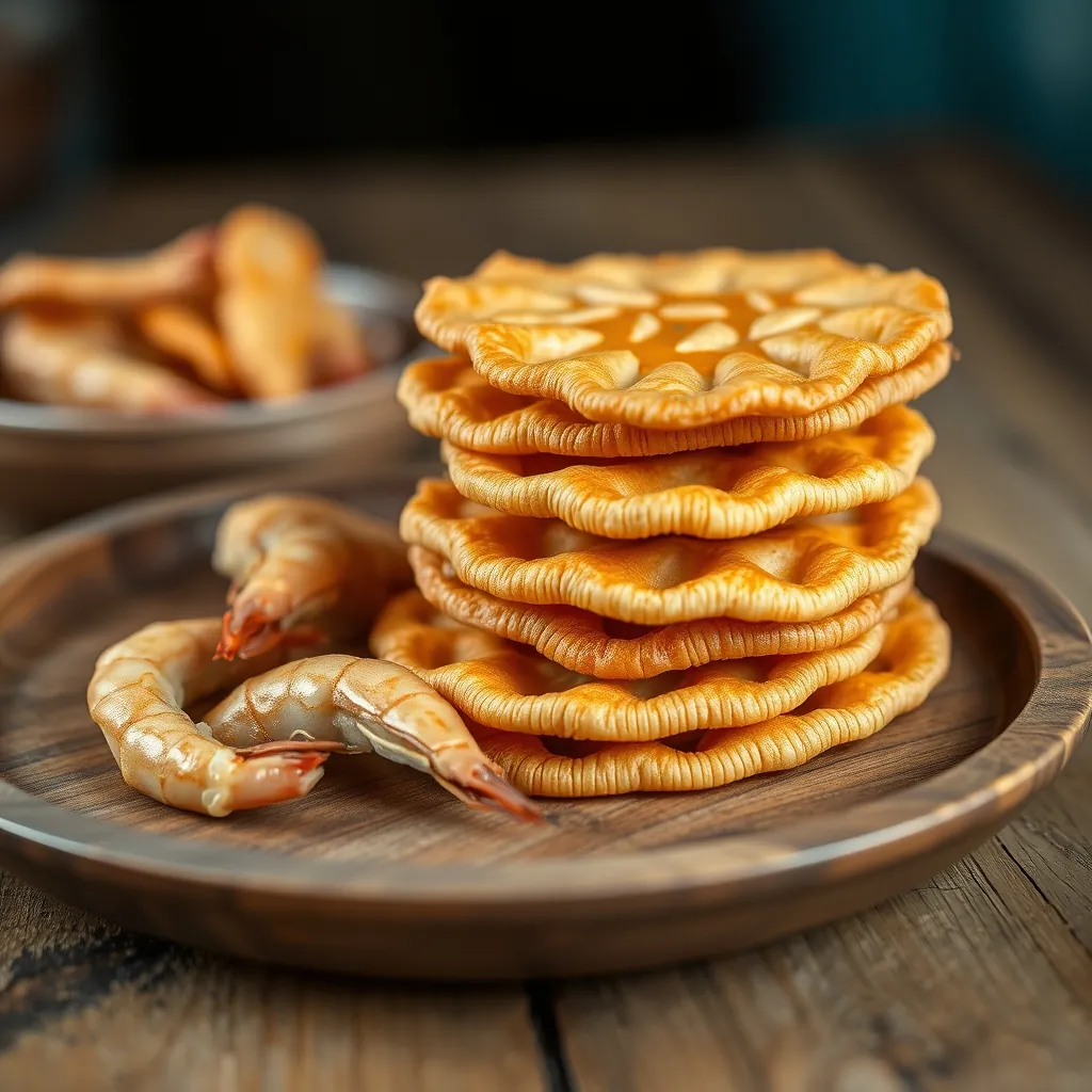 Bánh phồng tôm Sóc Trăng giòn rụm với tôm khô nguyên con bên trên Bánh phồng tôm Sóc Trăng giòn rụm với tôm khô nguyên con bên trên