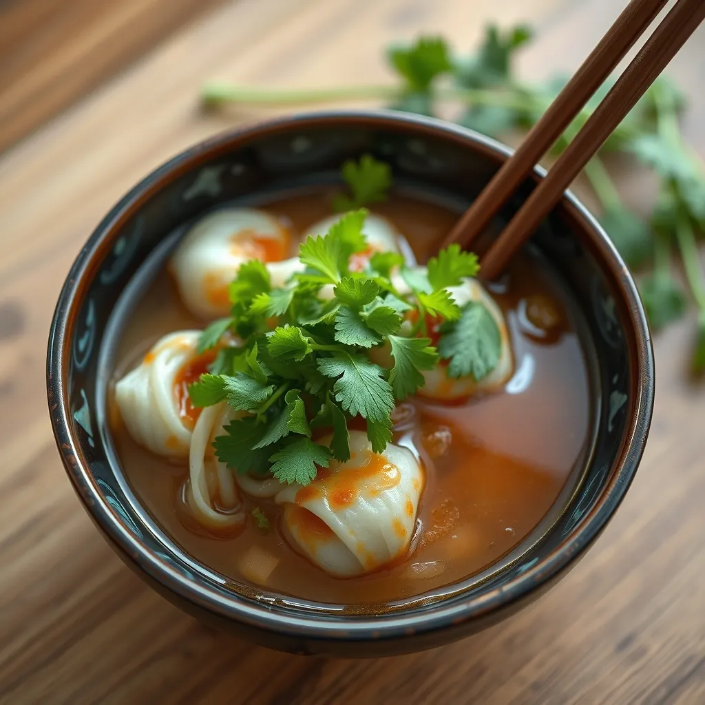 Bát bún chả được phục vụ với rau sống và nước chấm