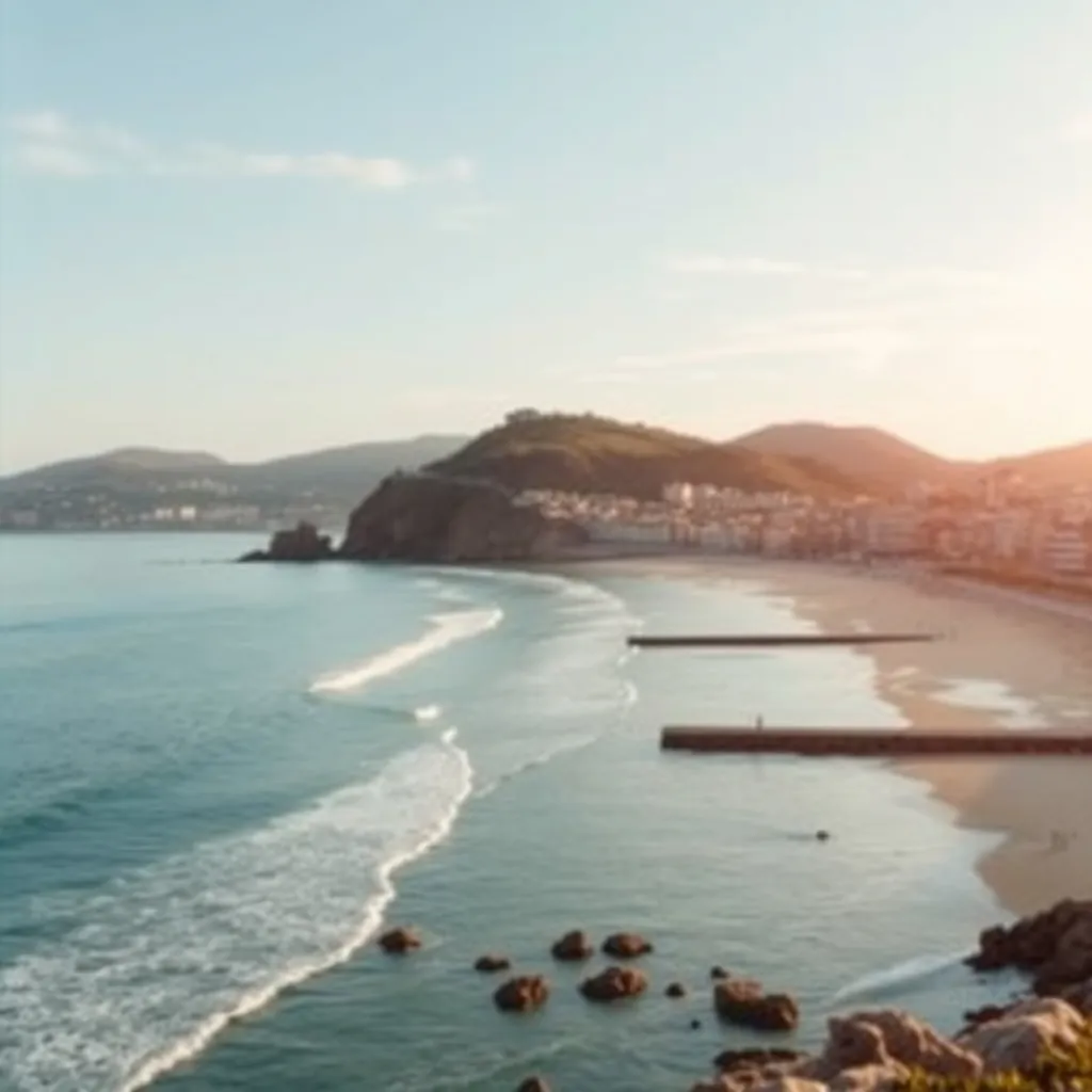 Una vista pintoresca de la playa de la Concha en San Sebastián Beach san sebastin