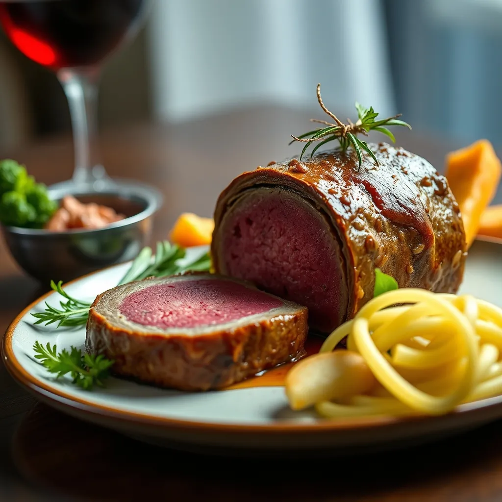 Beautifully plated beef