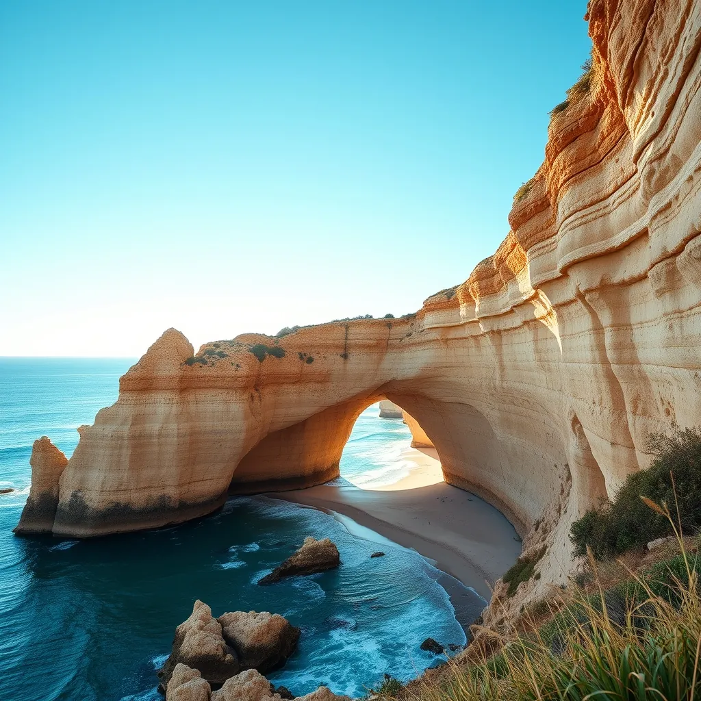 Una vista impresionante de los arcos naturales en la playa de las Catedrales Breathtaking natural arches