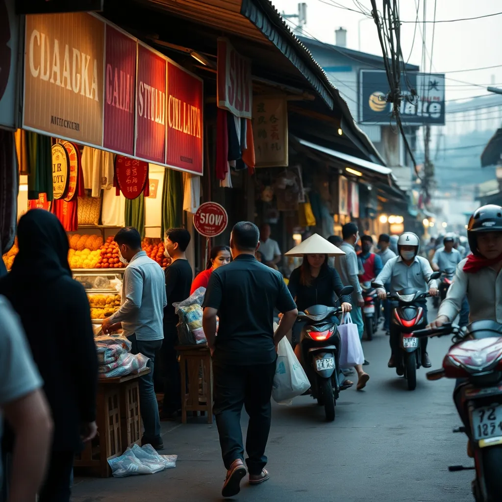 Không khí nhộn nhịp chợ Đà Lạt Bustling atmosphere