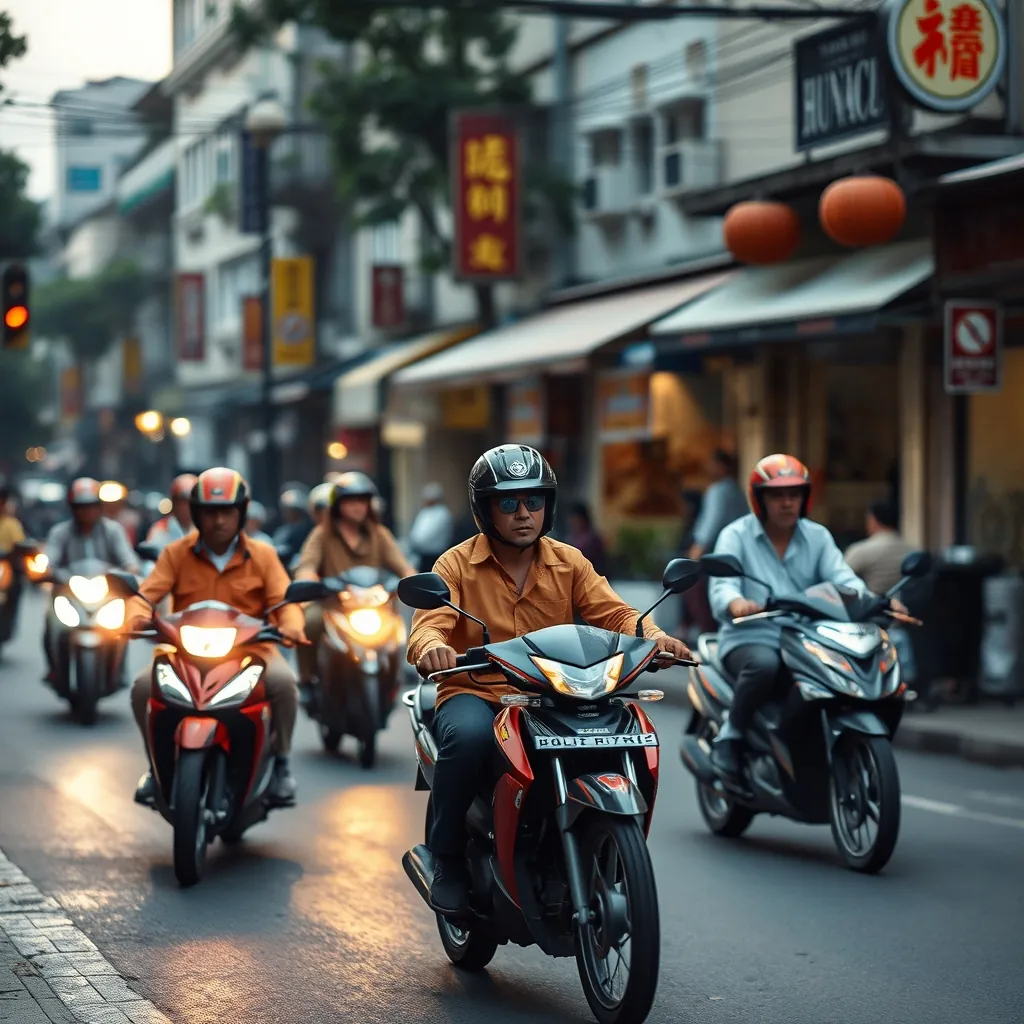 Bustling street life