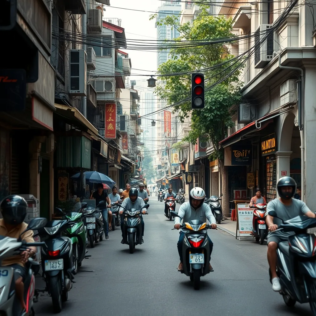 Những con phố nhộn nhịp ở Hà Nội tràn đầy văn hóa và lịch sử. Bustling streets hanoi