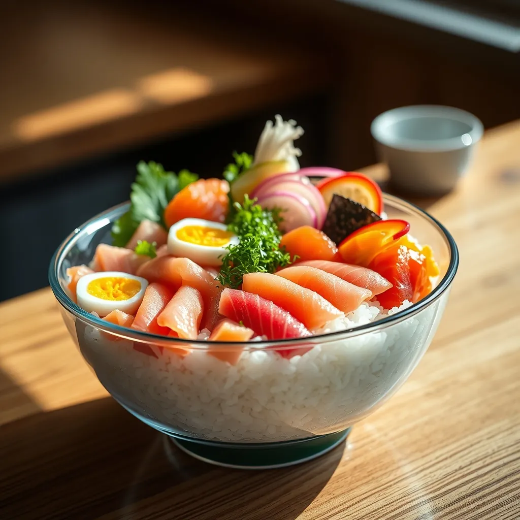 彩り豊かな具材をのせた華やかなちらし寿司