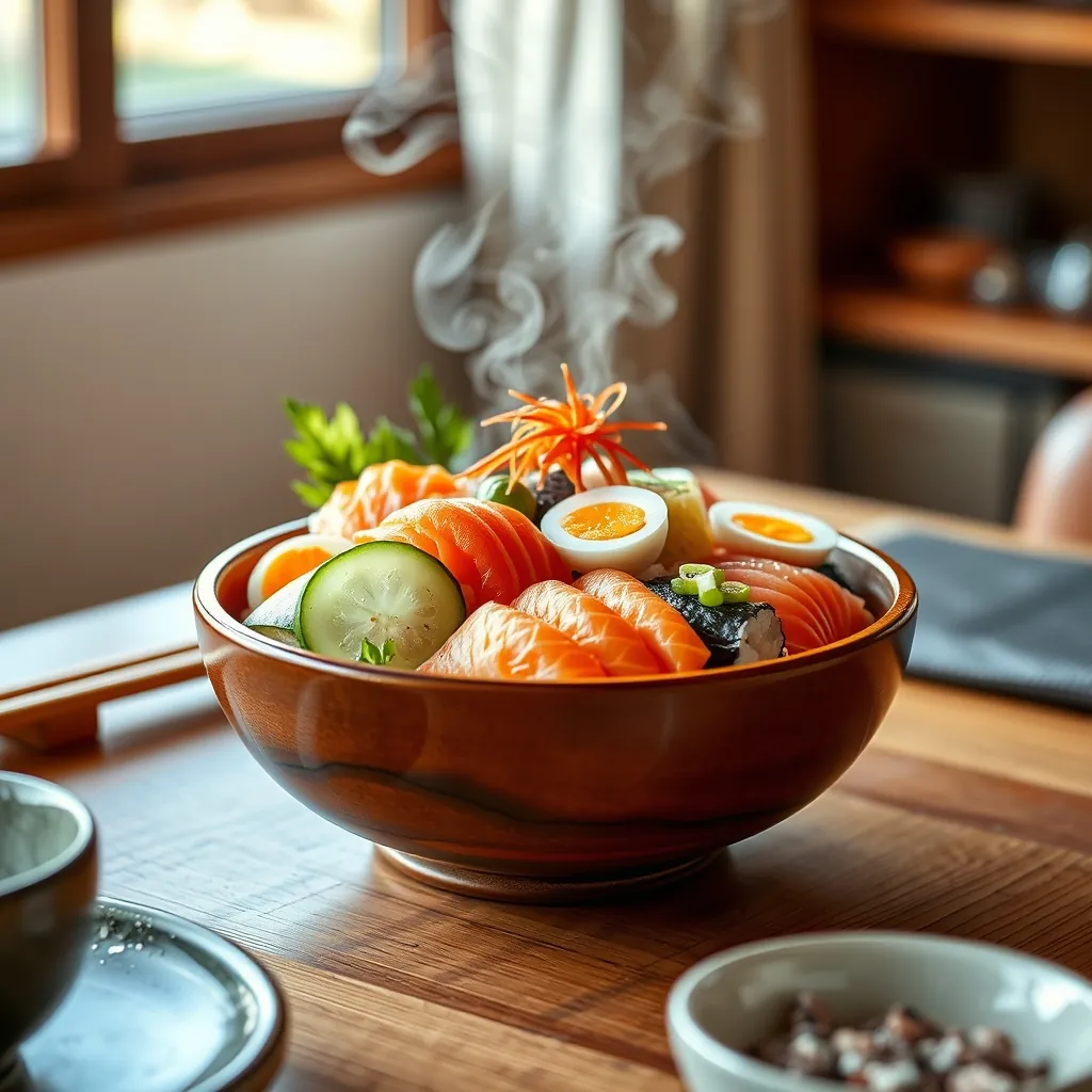 彩り豊かなちらし寿司のどんぶり。家庭でも簡単に作れる華やかな一品 彩り豊かなちらし寿司のどんぶり。家庭でも簡単に作れる華やかな一品