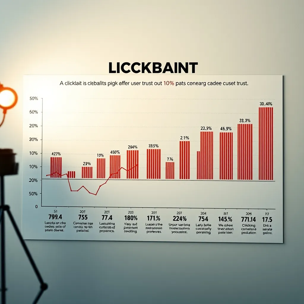 クリックベイトの統計とユーザーの信頼への影響を示すチャート Chart clickbait statistics