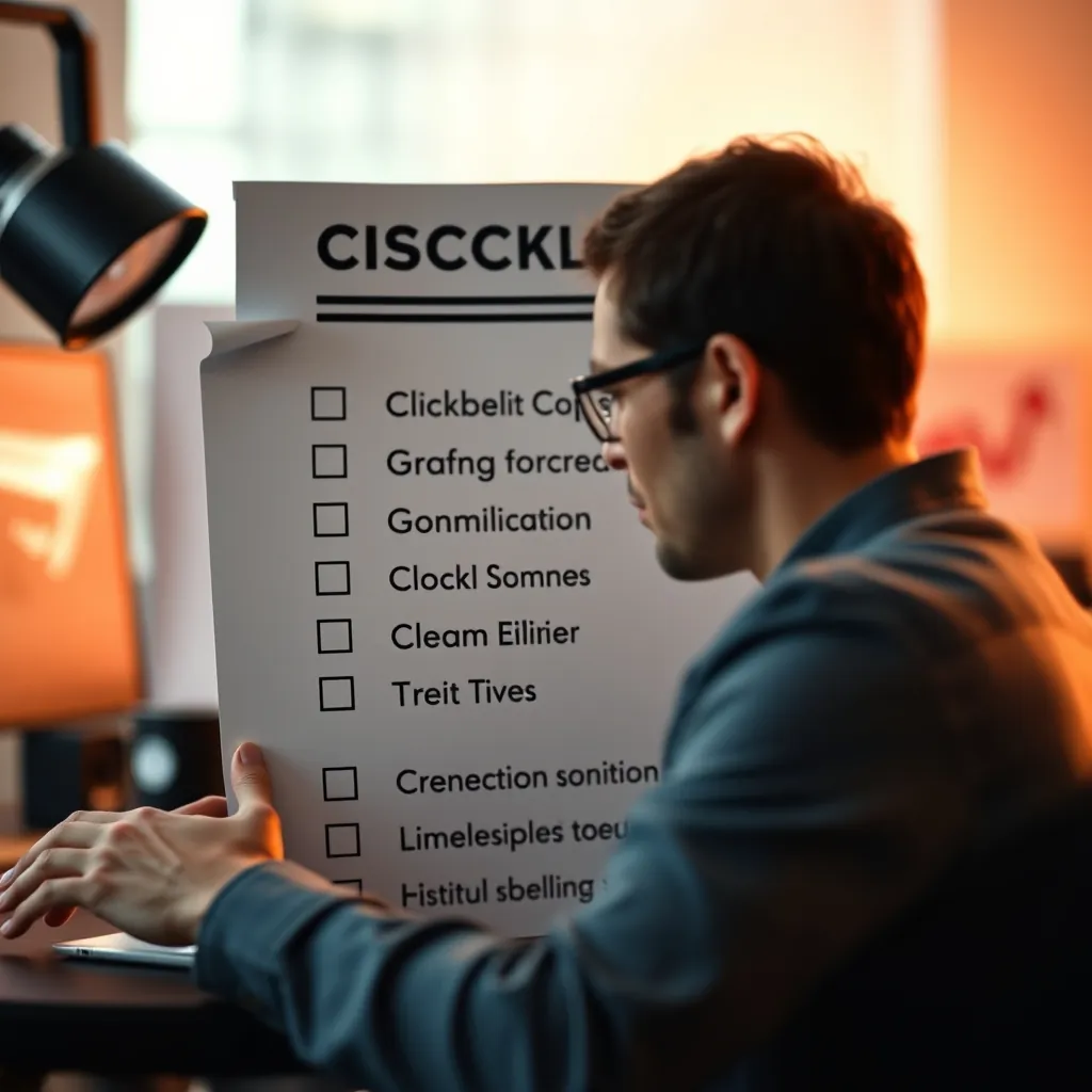クリックベイトを避けるための実行可能なステップのチェックリスト Checklist actionable steps