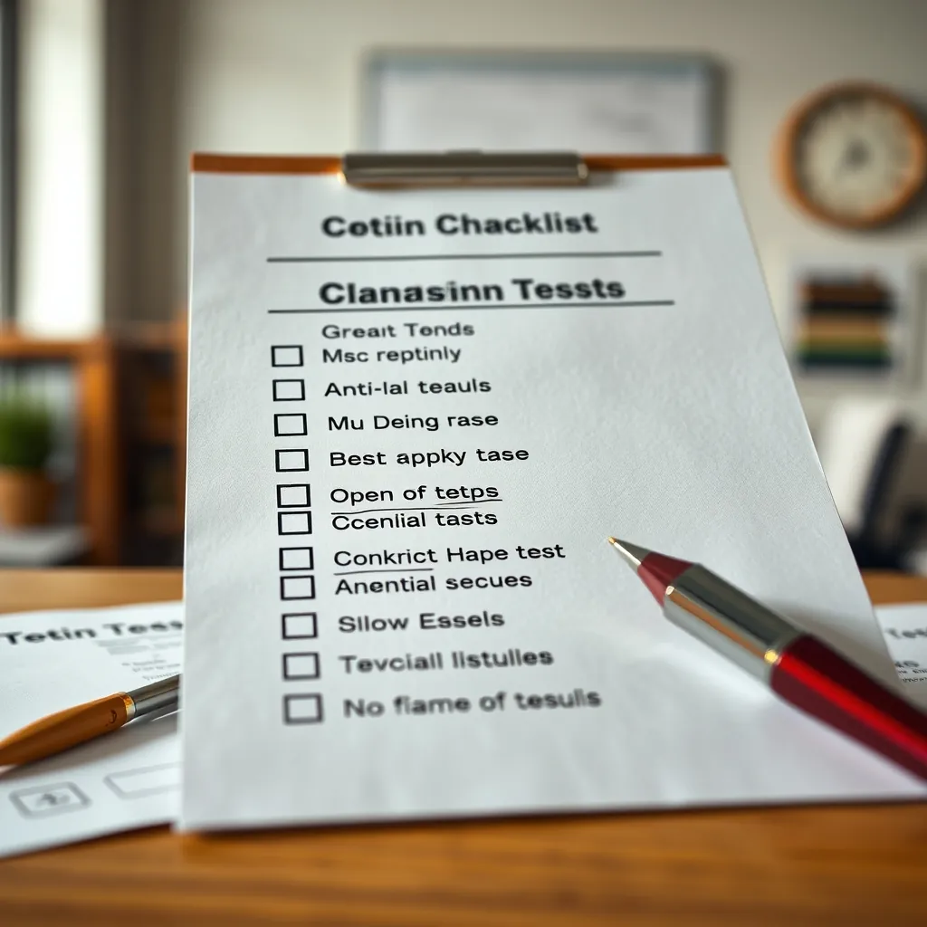 Checklist actionable steps