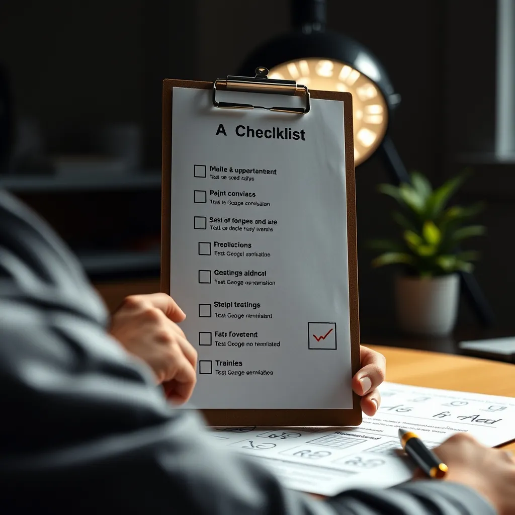 Checklist actionable steps