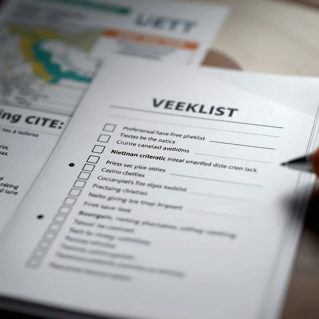 Checklist criteria ratings
