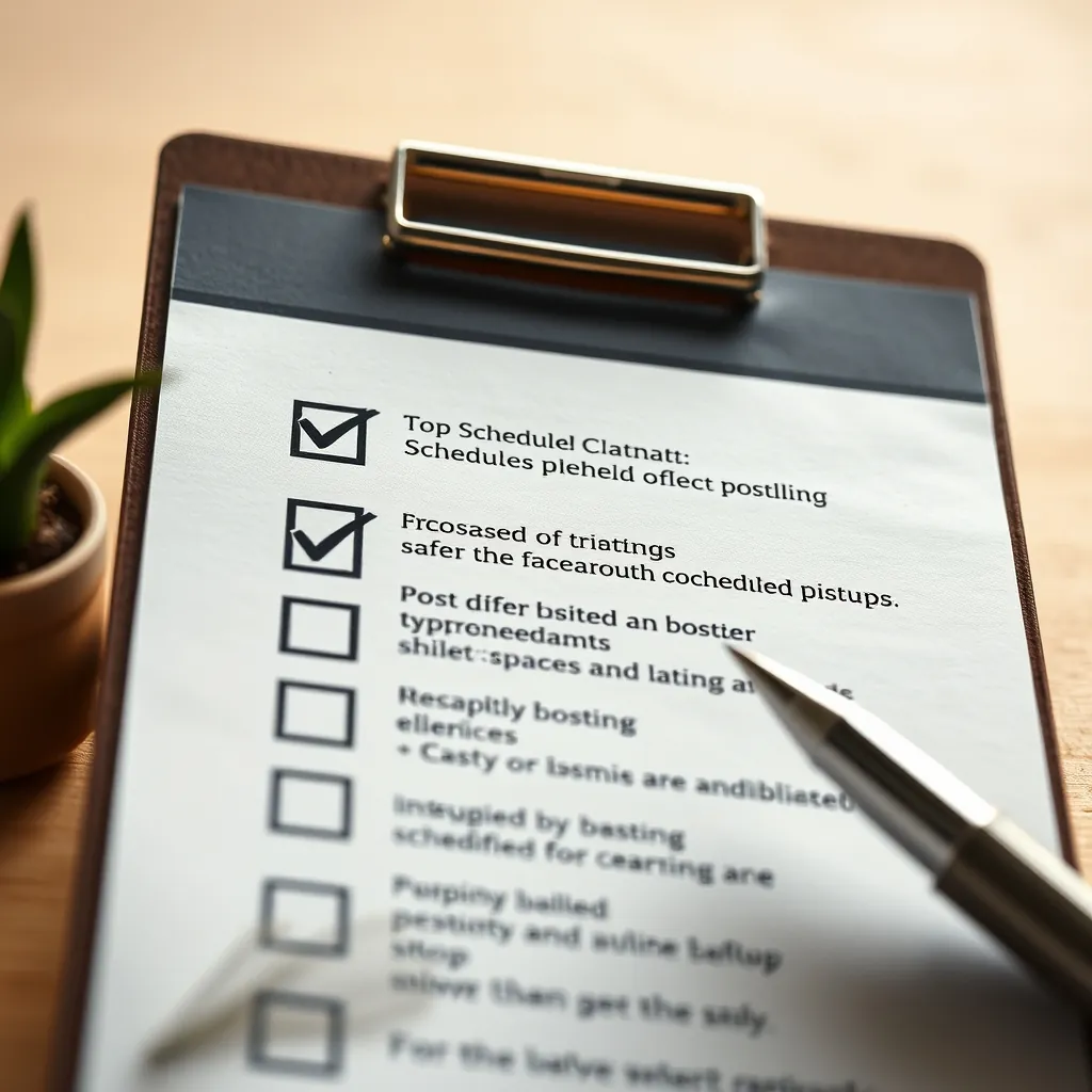 Một danh sách kiểm tra nhấn mạnh lợi ích của việc lên lịch bài đăng Checklist highlighting benefits