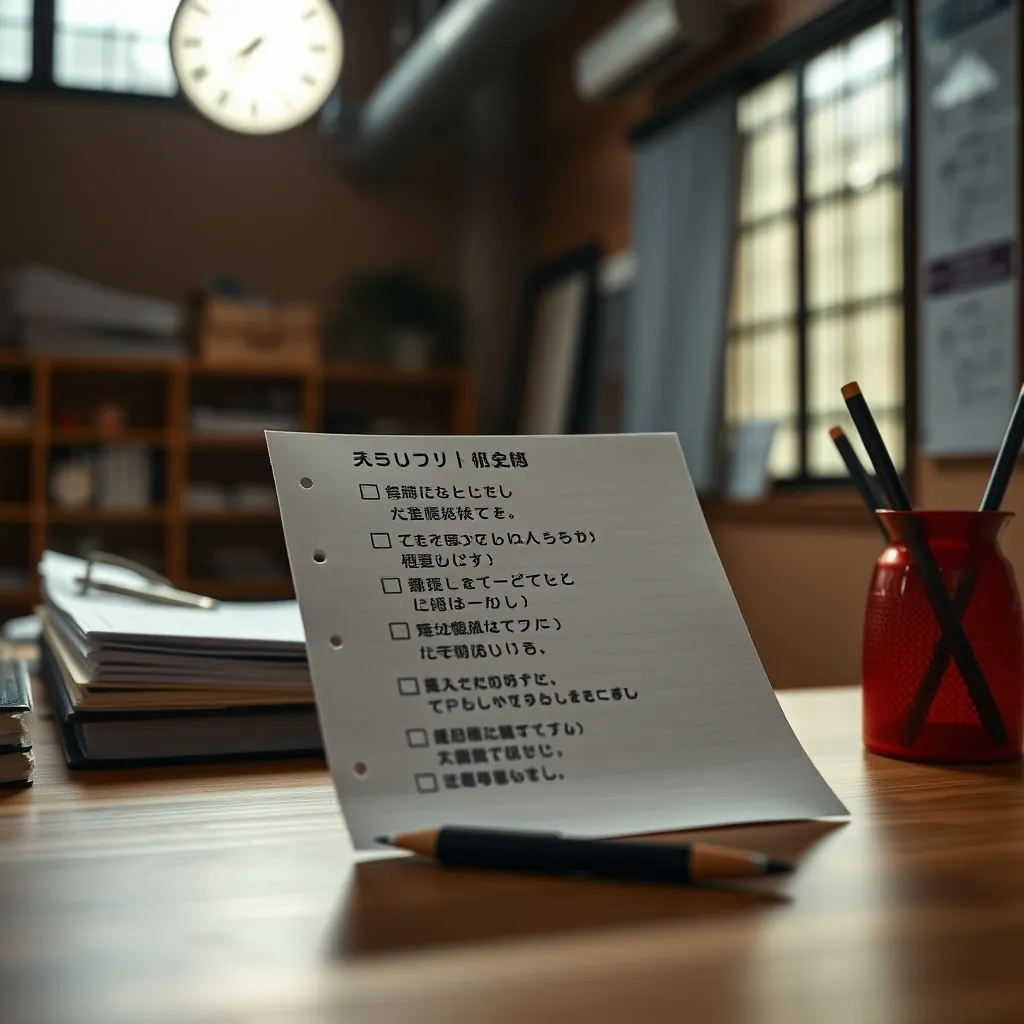 日本語テストのための勉強ステップのチェックリスト Checklist study steps