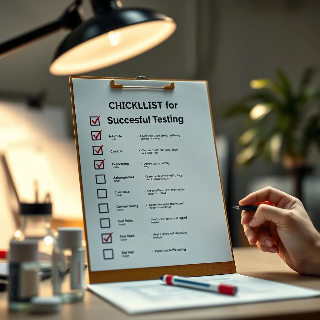 Checklist successful testing