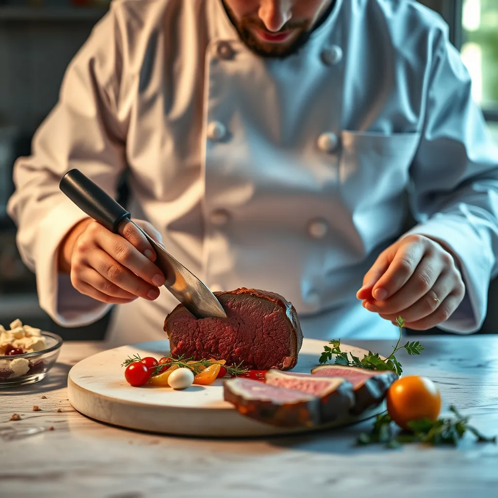 Chef preparing ingredients
