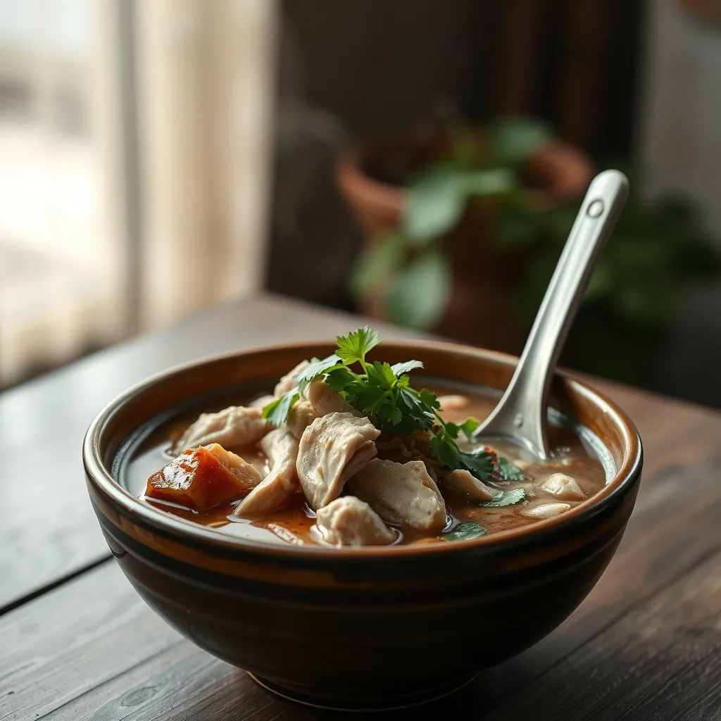 Phở gà trong bát truyền thống Việt Nam Chicken pho traditional