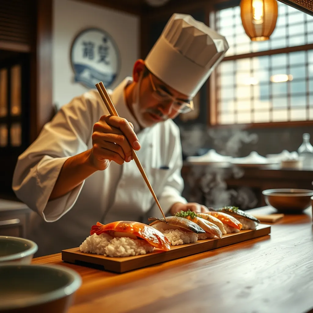 伝統的な江戸前寿司の職人技