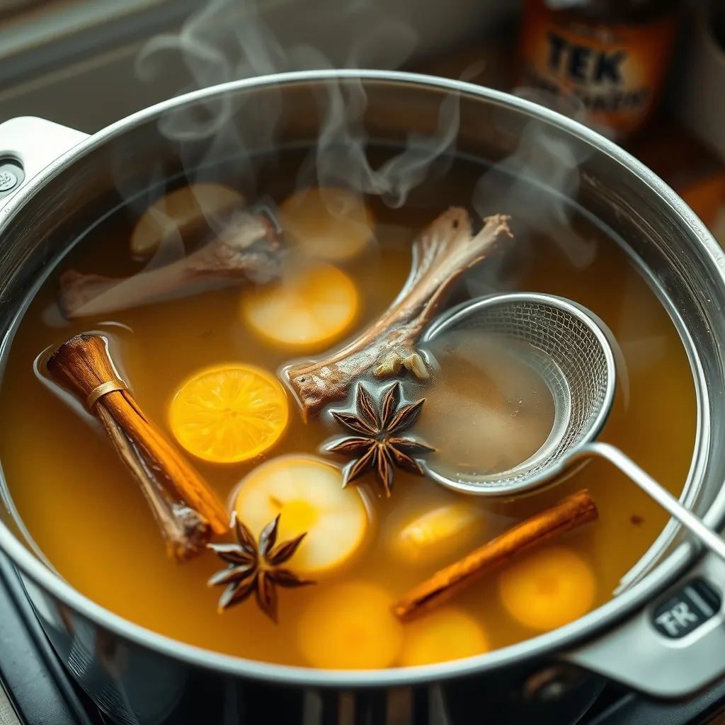 Clear golden broth