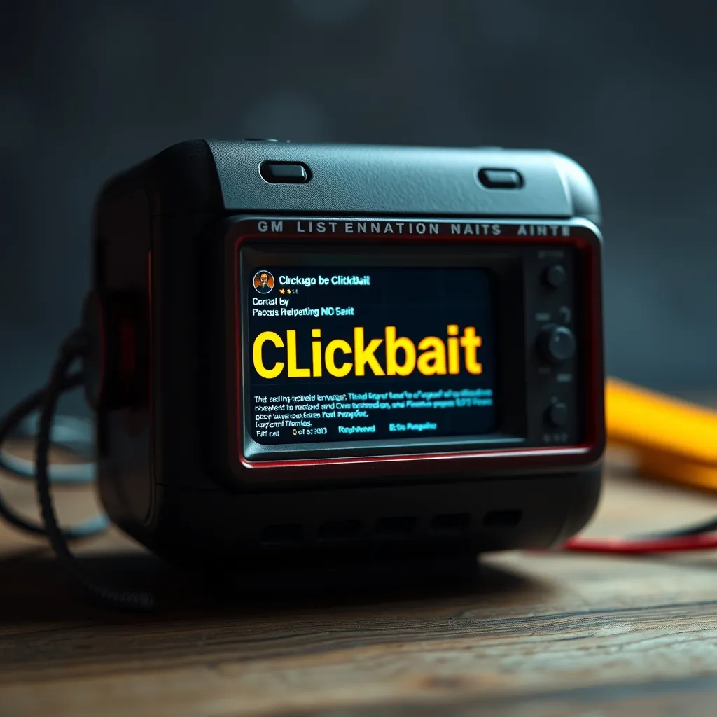 Clickbaitの例の視覚的表現