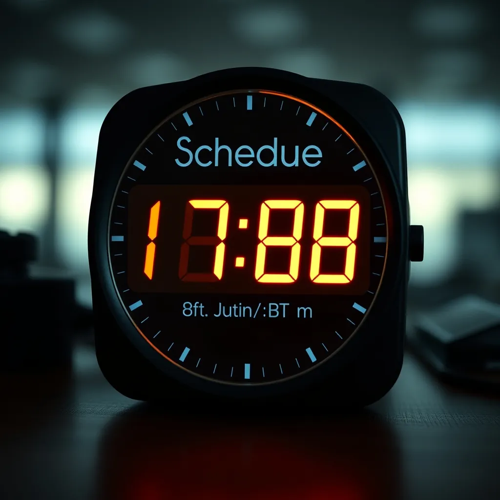 Đồng hồ kỹ thuật số hiển thị thời gian đăng bài đã lên lịch Clock scheduled time