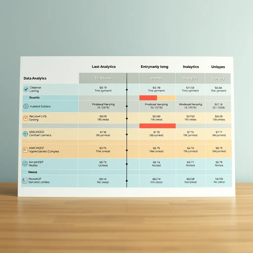 Comparison chart popular