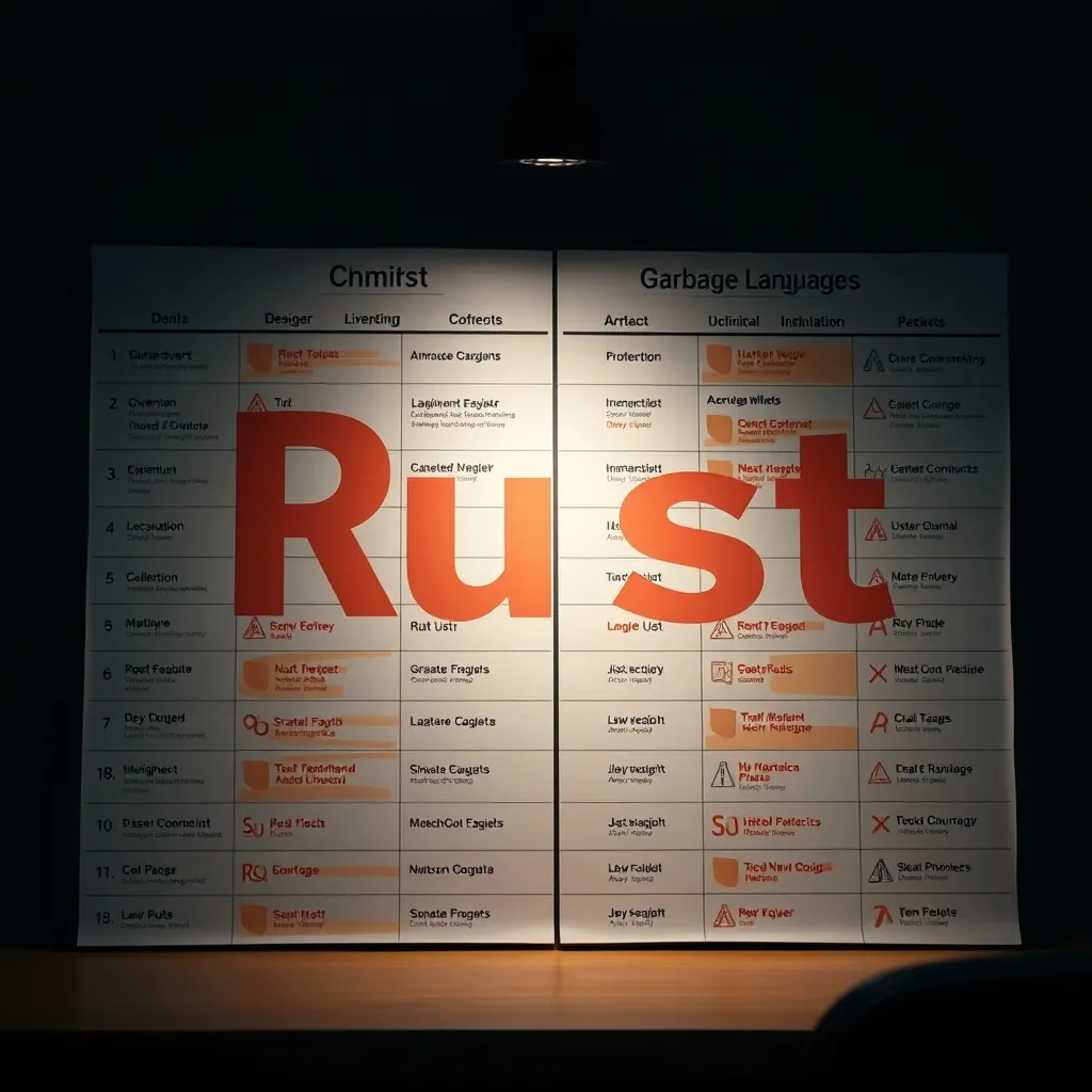 Comparison chart rust