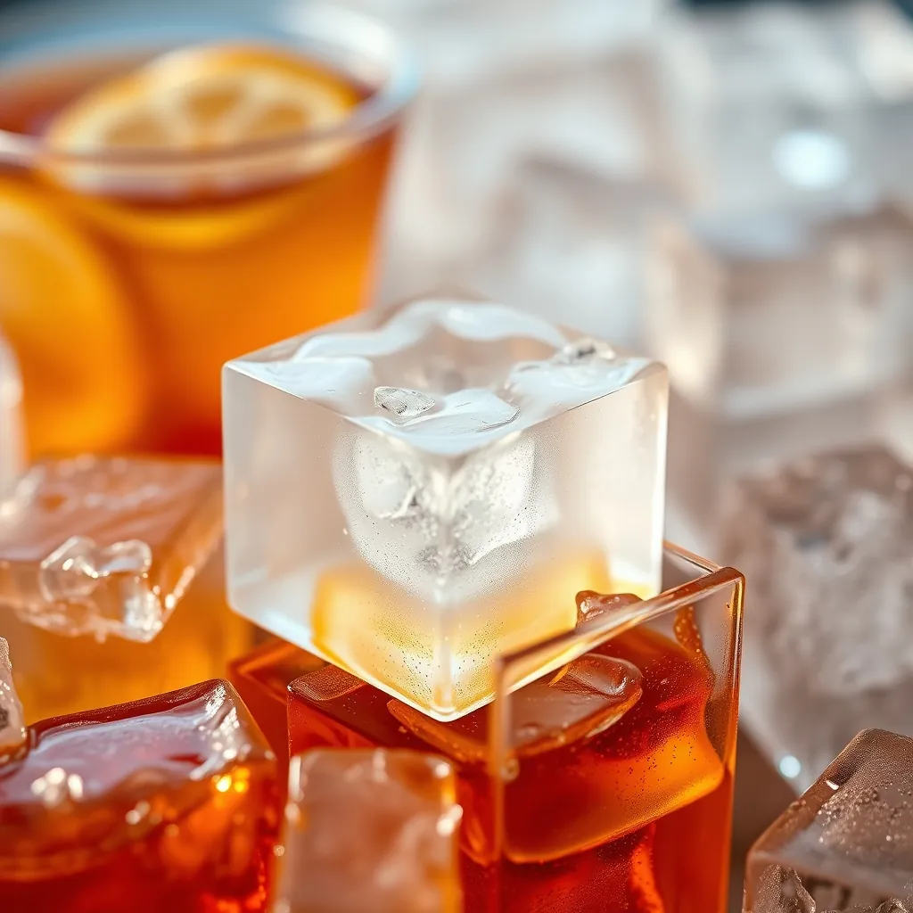 トラーダに使用する氷の種類 Cubes iced tea