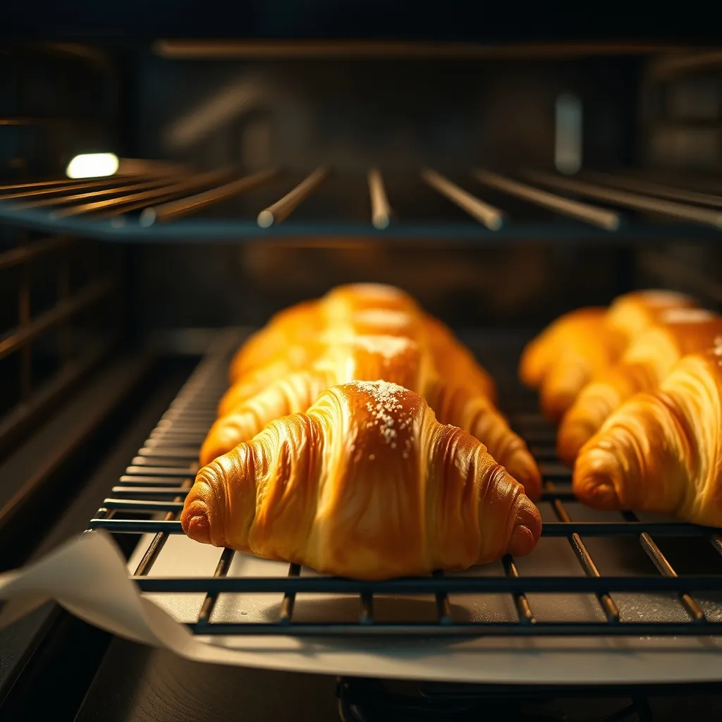 Cuisson des croissants dans le four