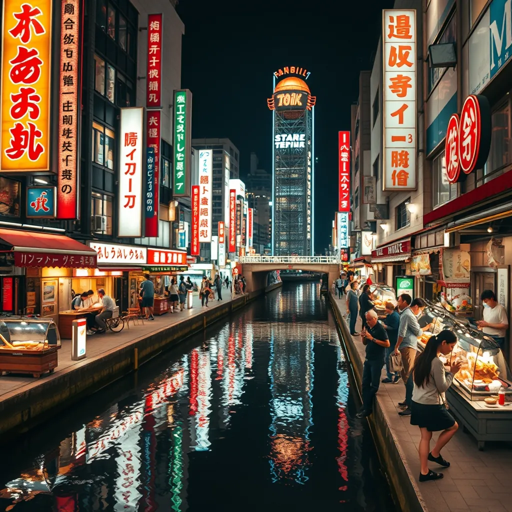 大阪・道頓堀の夜景。ネオンと食の香りが漂う