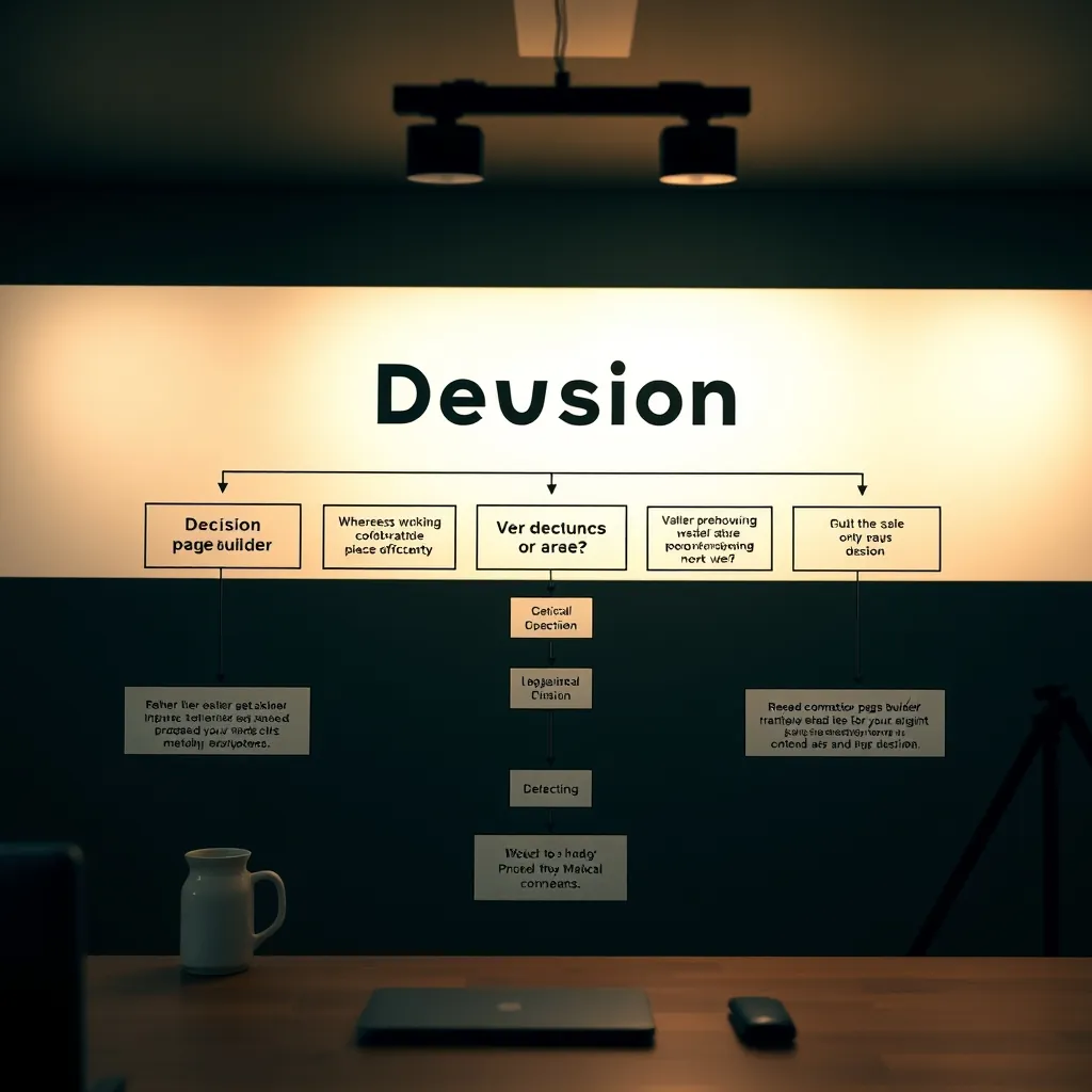 Sơ đồ quyết định giúp người dùng chọn trình tạo trang WordPress phù hợp Decision flowchart helping