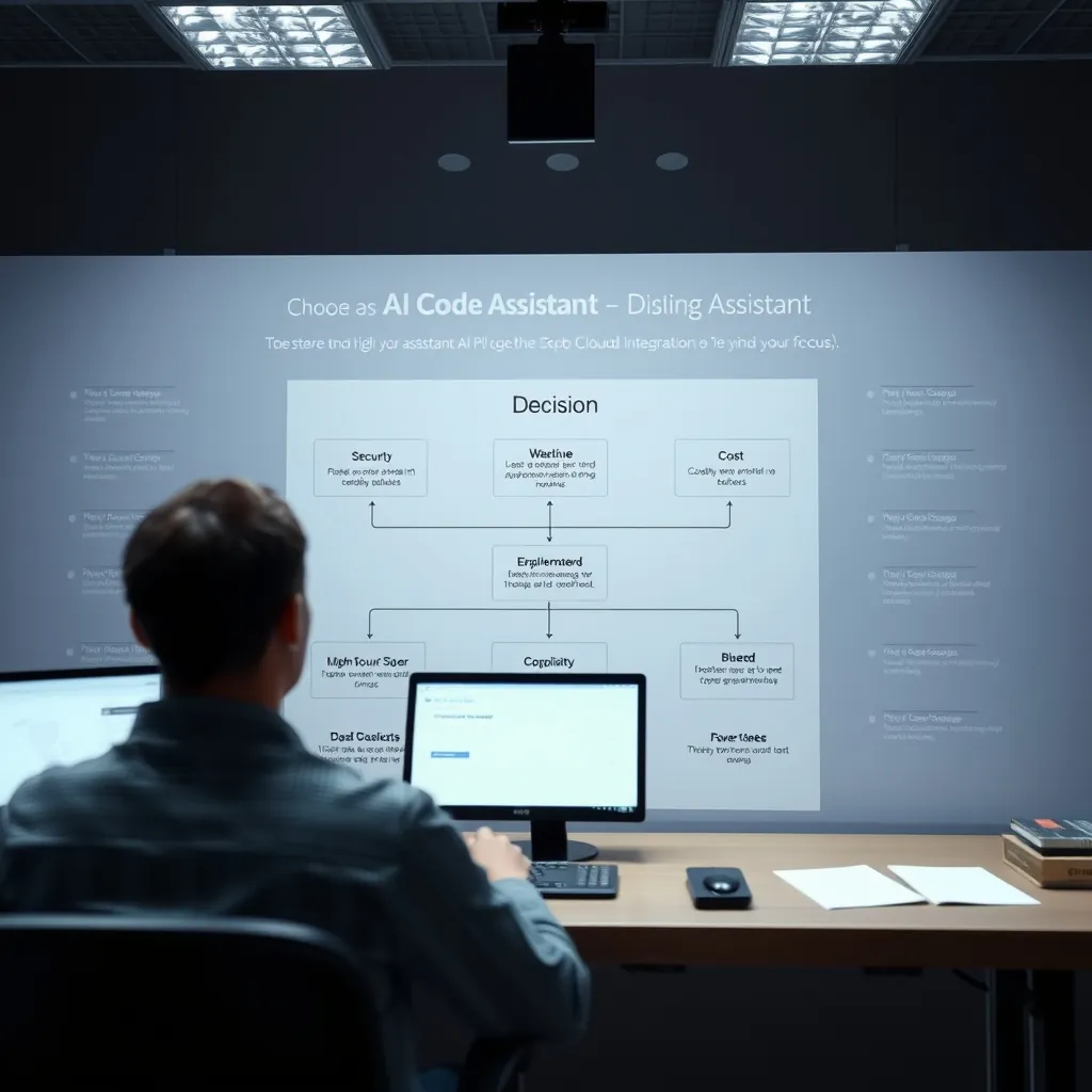 Decision flowchart for selecting an AI coding assistant Decision flowchart for selecting an AI coding assistant