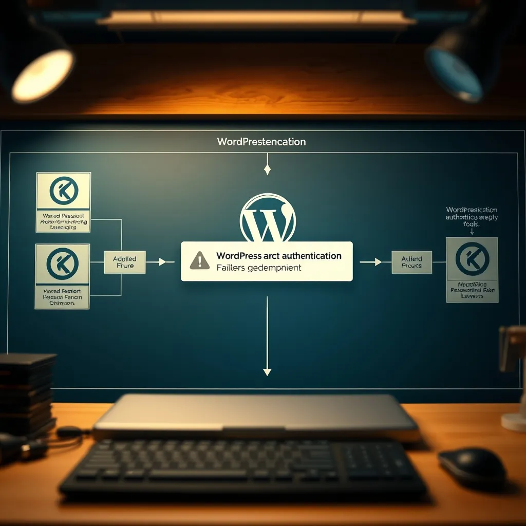 WordPressの認証失敗 Diagram illustrating wordpress