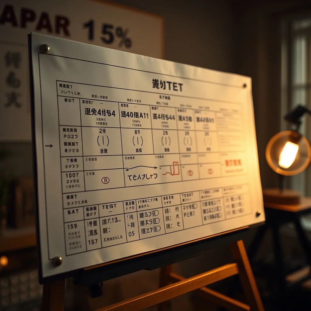 日本語テストのセクションを示す図 Diagram sections japanese