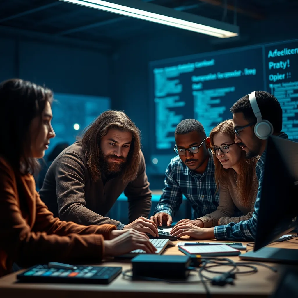 Diverse team collaborating