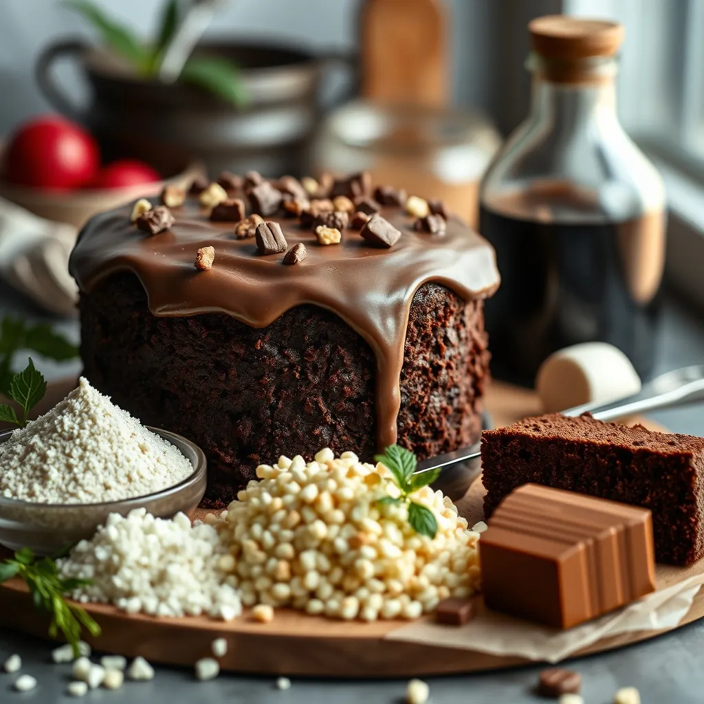 The essential ingredients required for a perfect chocolate cake. The essential ingredients required for a perfect chocolate cake.