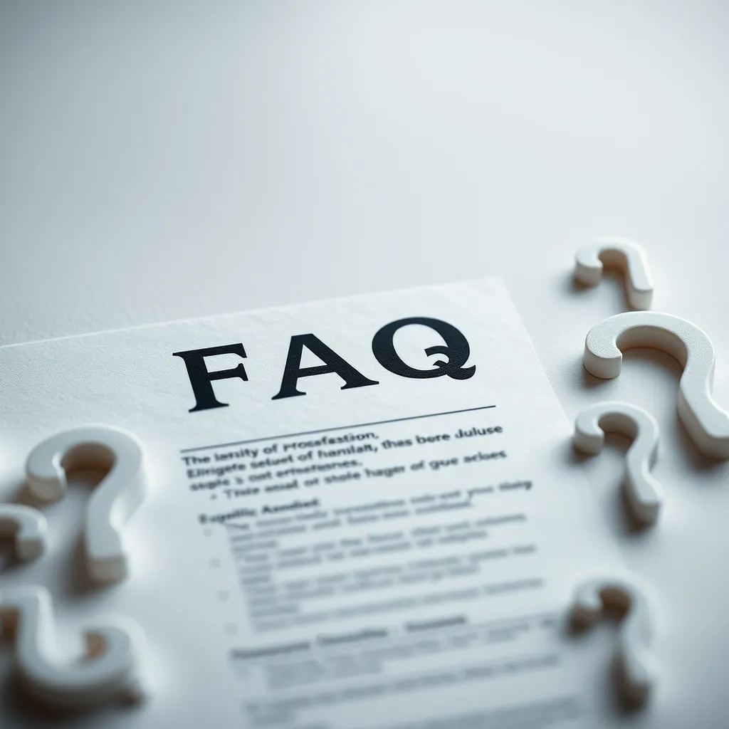Mục câu hỏi thường gặp với các biểu tượng dấu hỏi và yếu tố trình tạo trang Faq section question