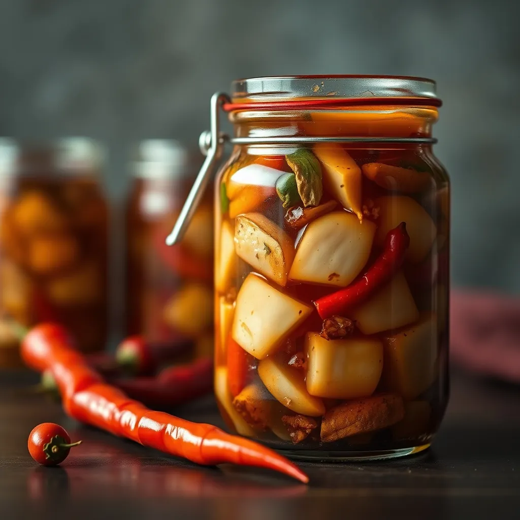 Lọ mắm nêm ủ từ cá cơm với ớt, tỏi và sả đặc trưng Fermented fish sauce