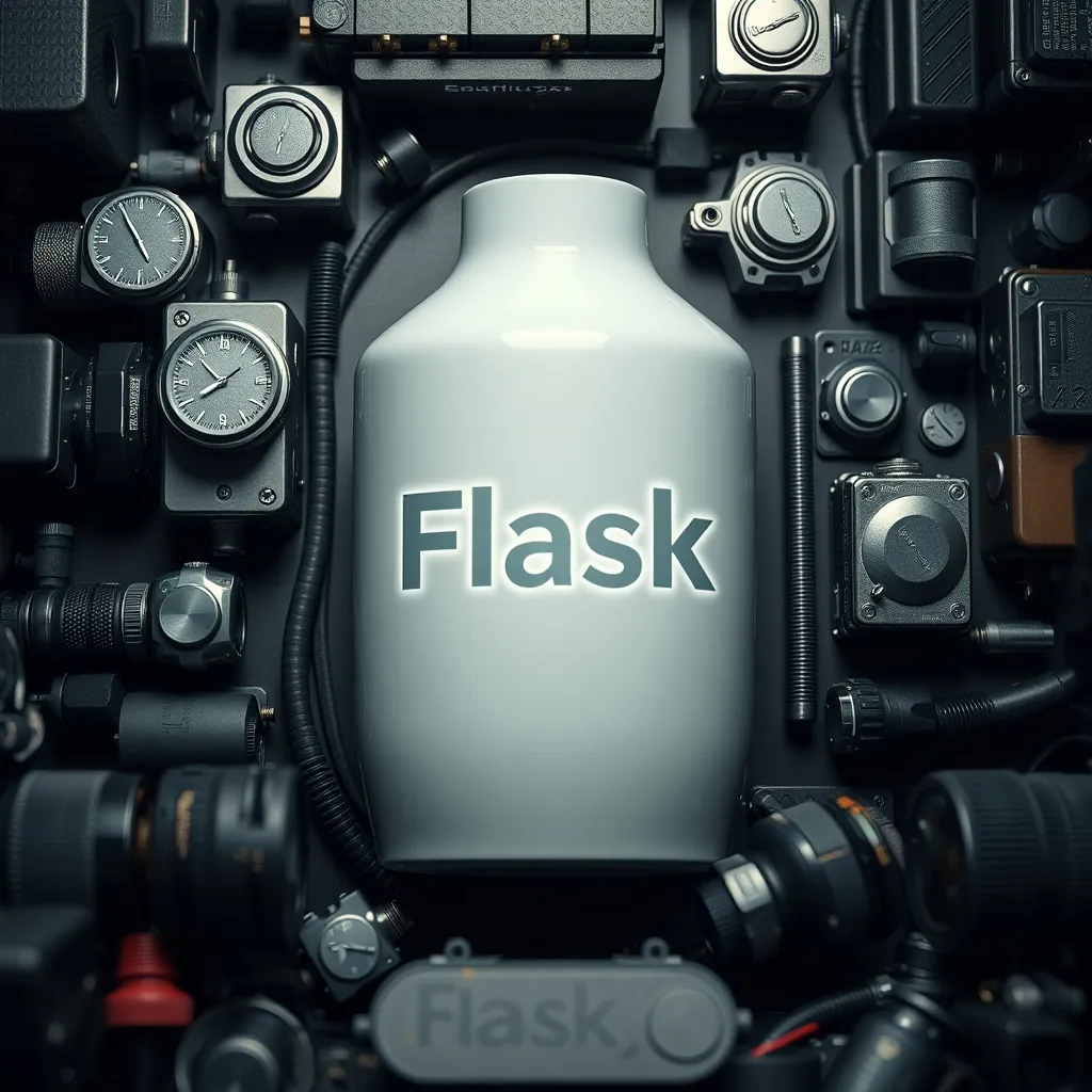 Flask logo surrounded