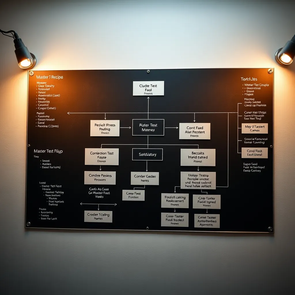 マスターテストレシピの構成要素を示すフローチャート Flowchart illustrating components