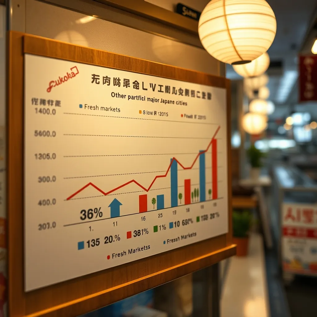 福岡市の生活費が他の主要都市と比較して安いことを示すチャート 福岡市の生活費が他の主要都市と比較して安いことを示すチャート