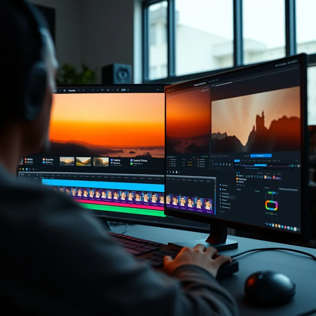 Giao diện phần mềm chỉnh sửa video hiện đại Giao diện phần mềm chỉnh sửa video hiện đại