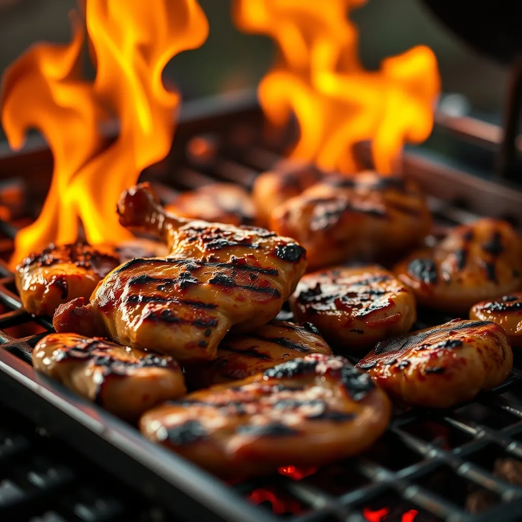 Grilled chicken pieces