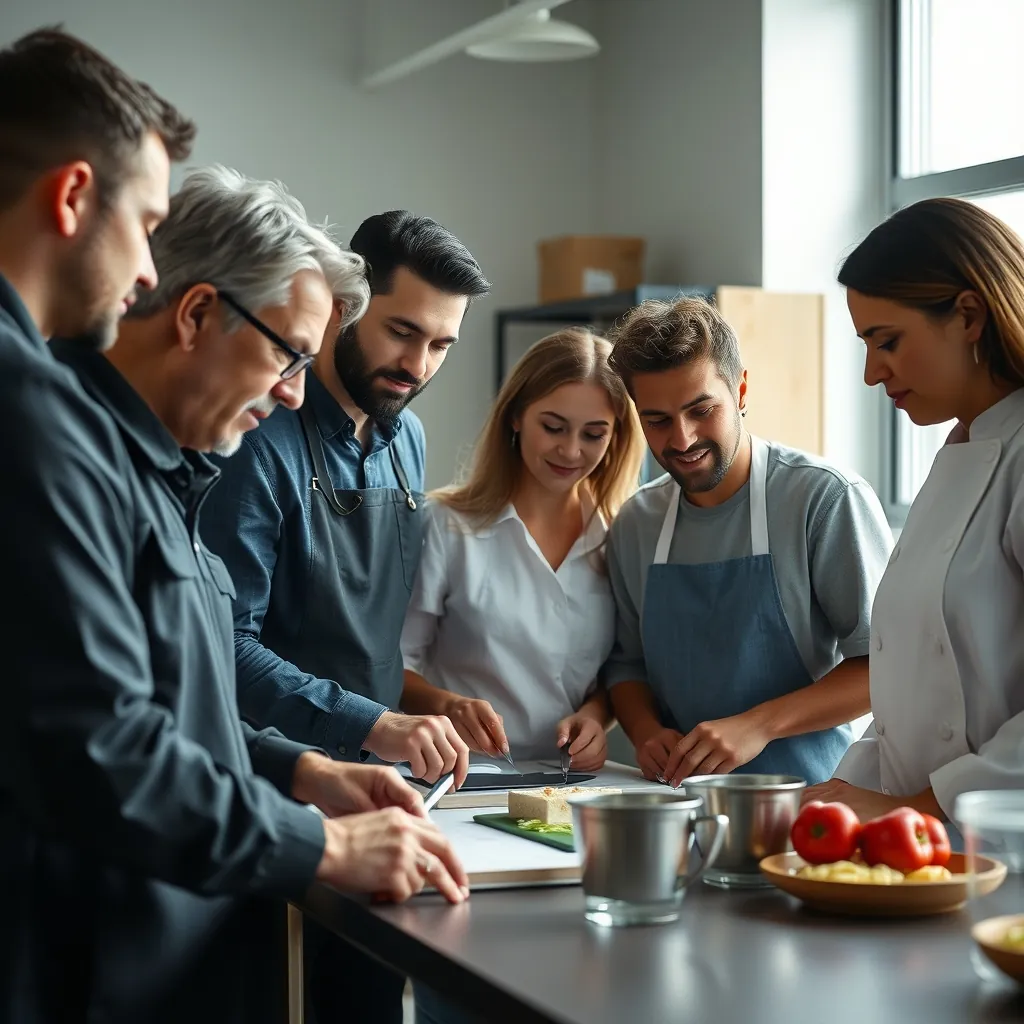 Group diverse professionals