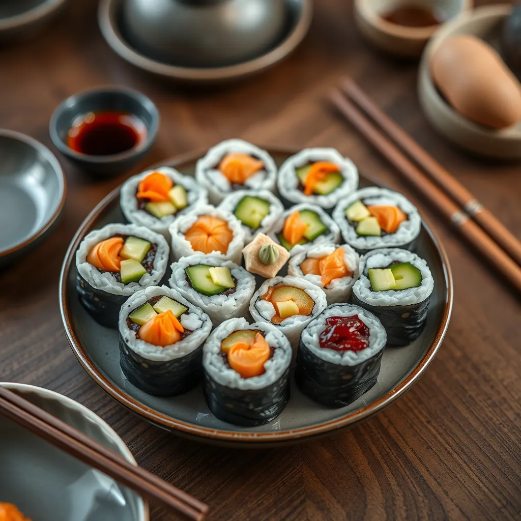 花の形を表現した飾り巻き寿司。断面に浮かぶ美しい花模様が、食卓を華やかに彩る 花の形を表現した飾り巻き寿司。断面に浮かぶ美しい花模様が、食卓を華やかに彩る