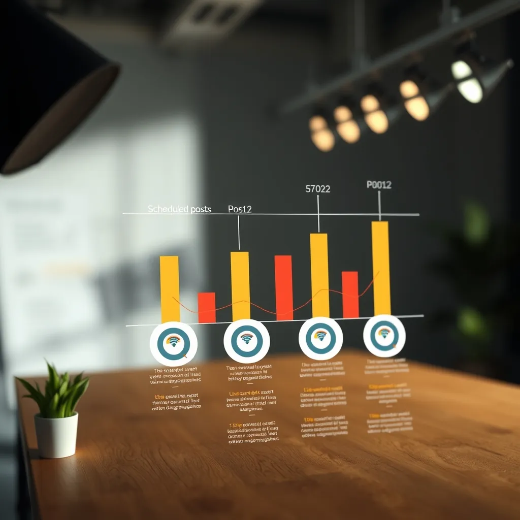 Một hình ảnh minh họa khái niệm bài đăng đã được lên lịch Infographic illustrating concept