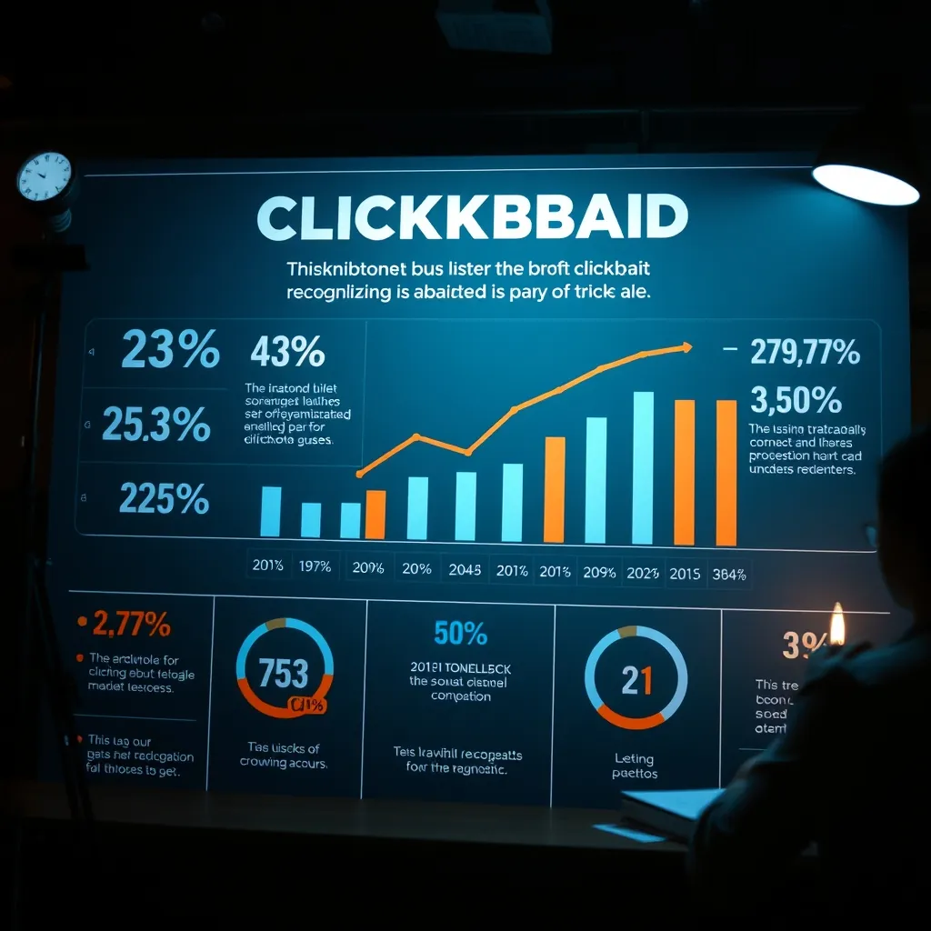 ユーザーのクリックベイト認識に関する統計を示すインフォグラフィック Infographic statistics