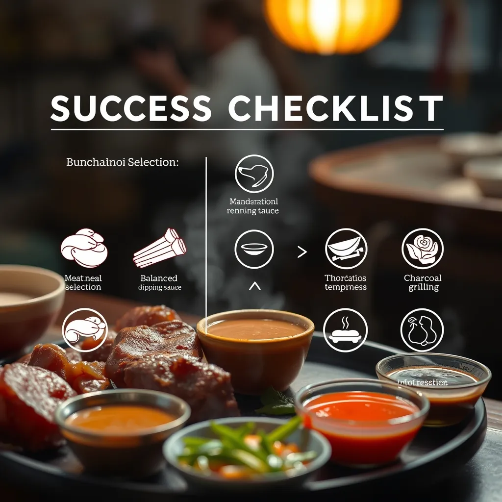 Infographic tổng kết các bước làm bún chả Hà Nội thành công từ chọn thịt đến nướng chả