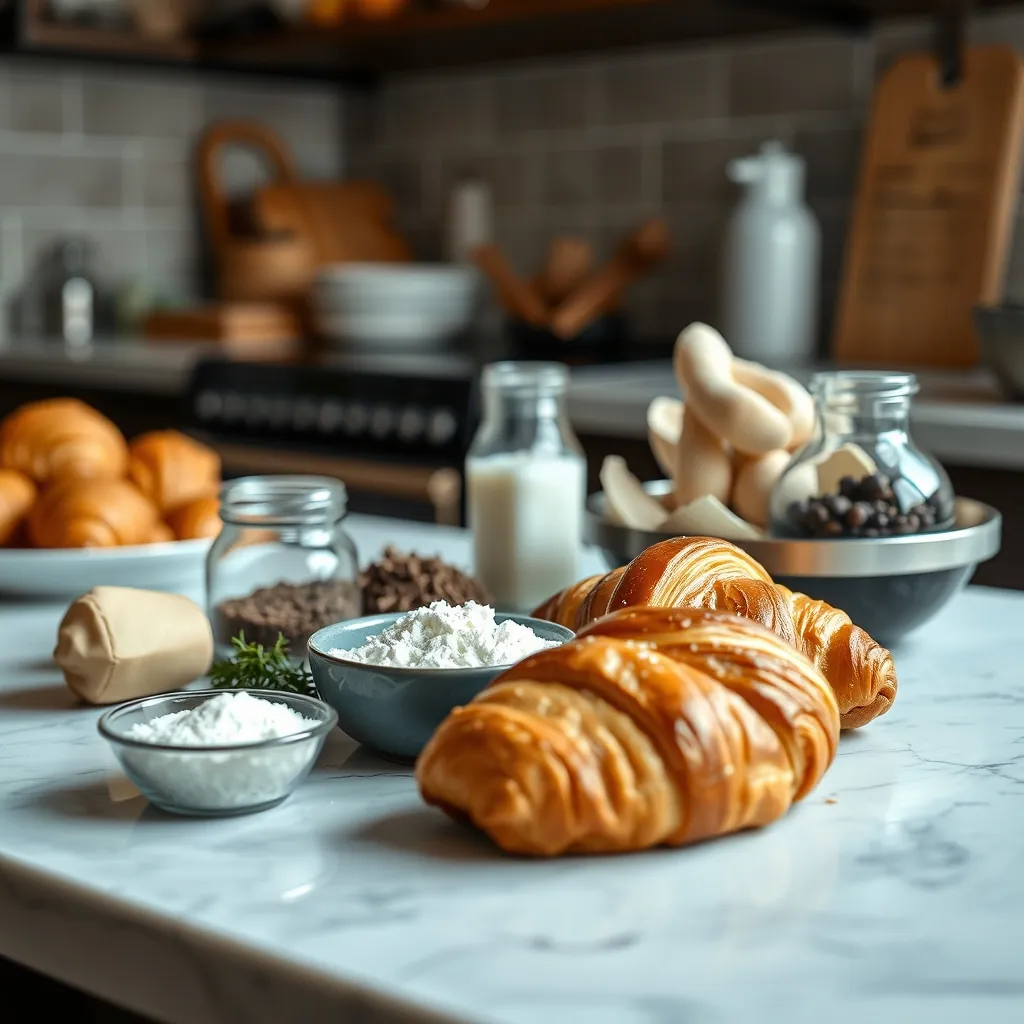 Ingrédients essentiels pour croissants