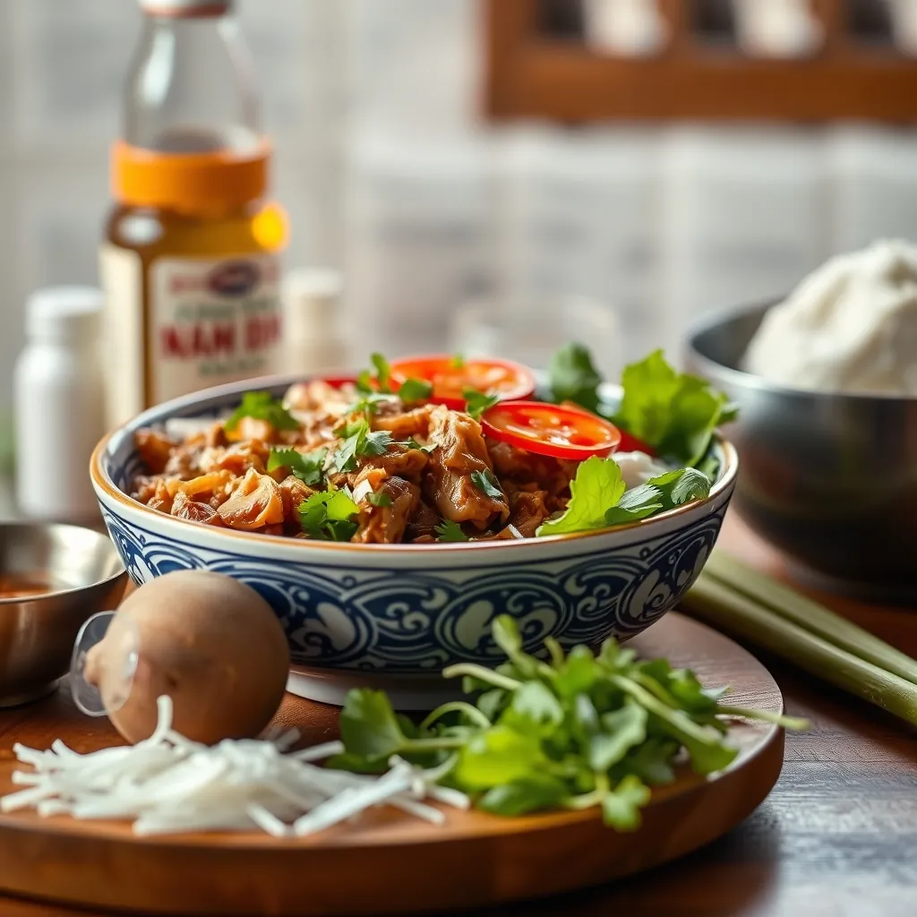 Nguyên liệu làm phở bò Nam Định Ingredients making nam
