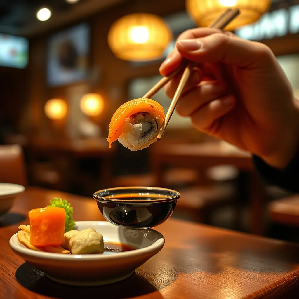 醤油を少量つけて食べる握り寿司。つけ過ぎないのがプロの流儀だ 醤油を少量つけて食べる握り寿司。つけ過ぎないのがプロの流儀だ